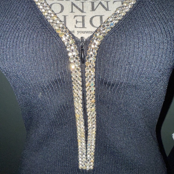 Cache Black Sleeveless Top with Silver Detailing. Vintage! - Picture 3 of 12